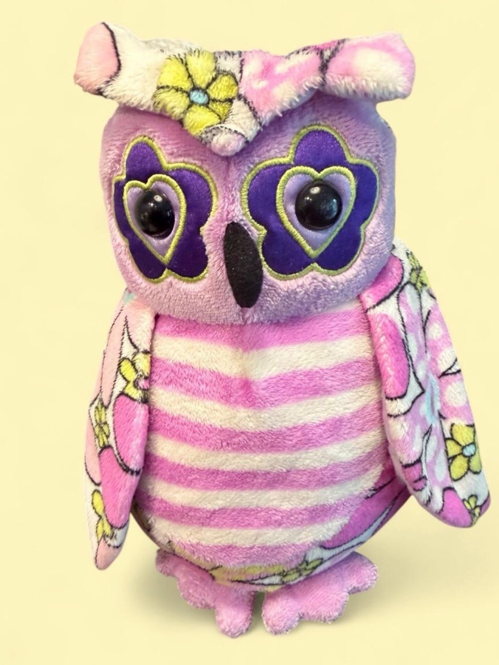 Carter's Pink Floral Striped Owl Plush Toy